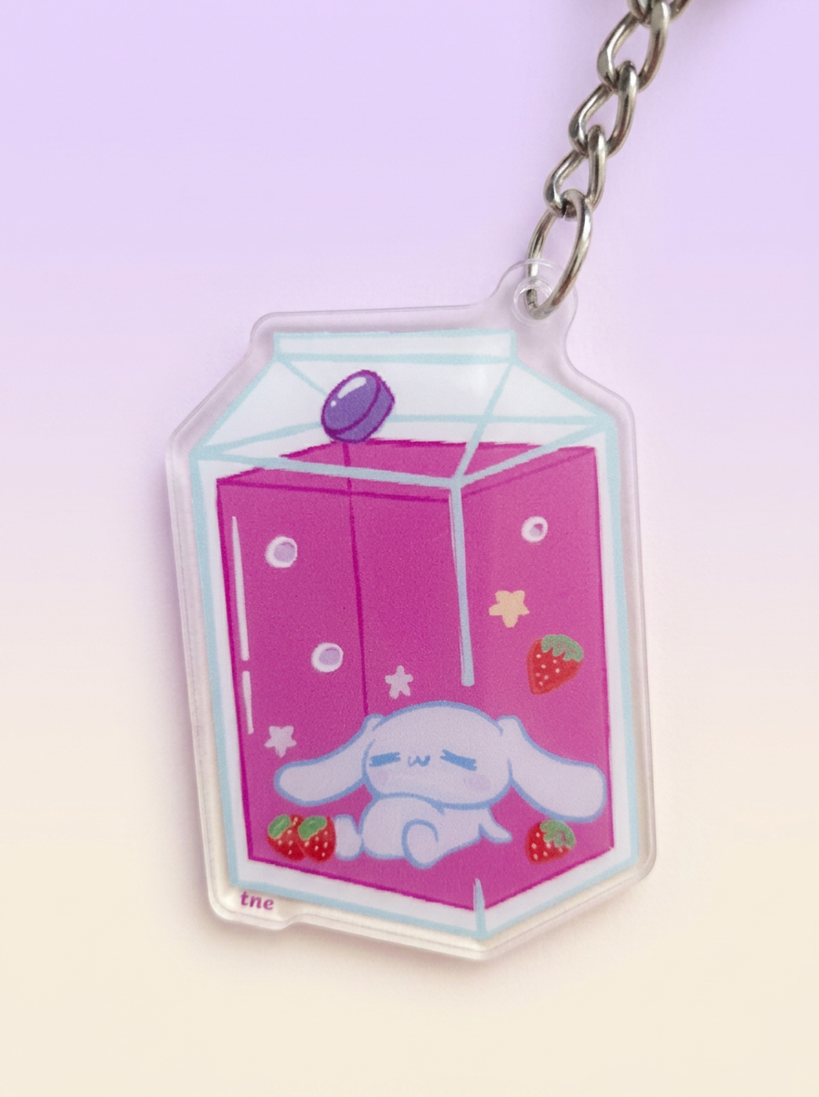 Strawberry Milk Keychain